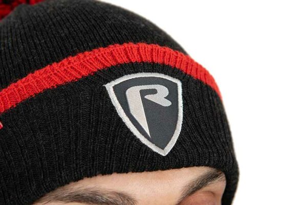 nhh018_rage_voyager_dark_grey_bobble_hat_logo_detail FOX RAGE VOYAGER DARK GREY BOBBLE HAT
