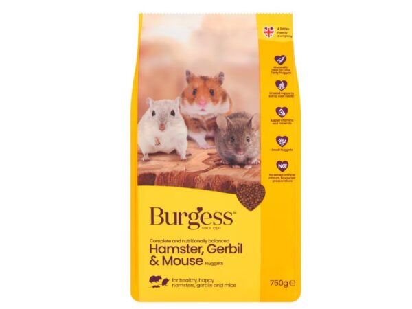 BURGESS HAMSTER GERBIL +MOUSE FOOD 750G