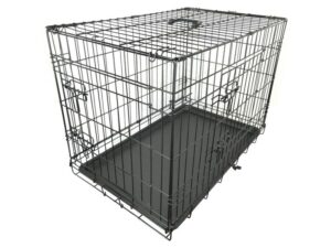 2025/06/1000060163.jpg REPUBLIC OF PET BLACK FOLD FLAT DOG CRATE 2 DOOR